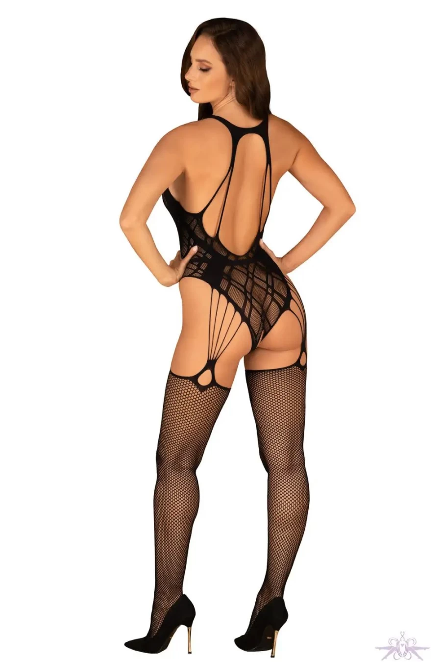 "Sexproducts Black Geometric Fishnet Bodystocking - Obsessive Design Lingerie"