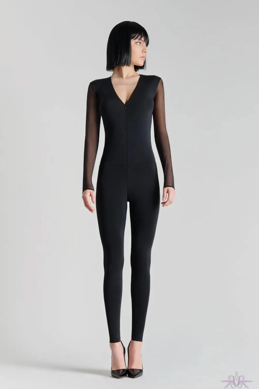 Sexproducts Pure Tentation Long Sleeve Black Catsuit - Maison Close Style Elegant Bodysuit